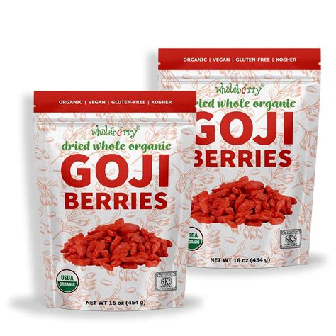 Wholeberry Organic Wolfberry Gouqi Goji Berries 32oz Raw Vegan