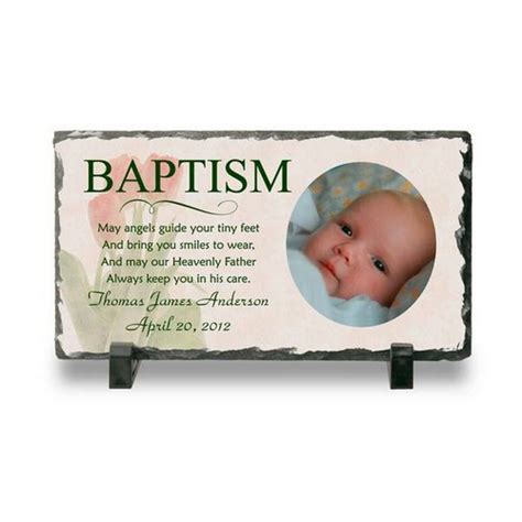 Personalized Baptism Photo Slate Plaque Personalized Baby Baptism Plaque