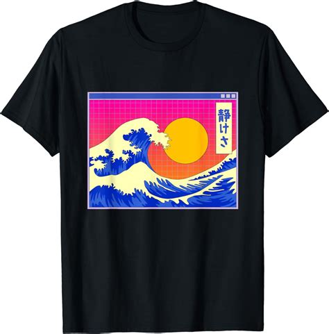 The Great Wave Off Kanagawa Japanese Art Vaporwave Aesthetic T Shirt