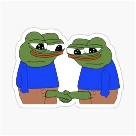 Rare Pepes Shaking Hands Sticker For Sale By Shopforfrens Redbubble