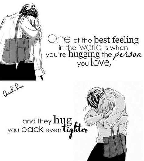 Two People Hugging Each Other With The Caption One Of The Best Feelings