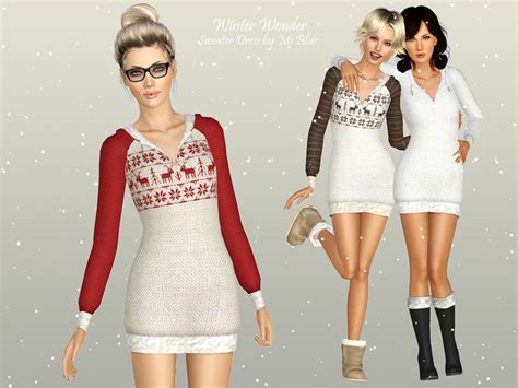 The Sims Resource Winter Wonder Sweater Dress