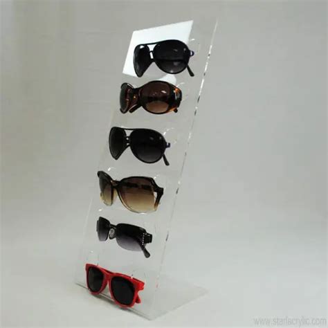 Factory Wholesale Slanted Acrylic Sunglasses Holder Clear Eyewear