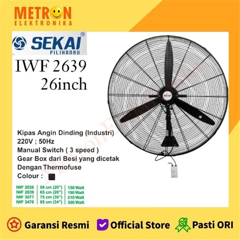 Jual SEKAI Kipas Angin Dinding Kipas Angin Tornado 26 Inch IWF2639