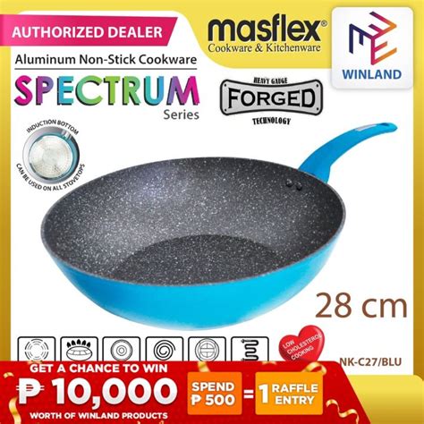 Masflex Original Spectrum Aluminum Non Stick Induction Wok Pan 28cm NK