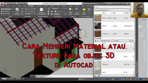 Cara Memberikan Texture Pada Objek 3d Di Autocad Autocad Tutorial