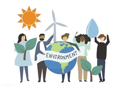 People holding environemental friendly concept illustration | free ...