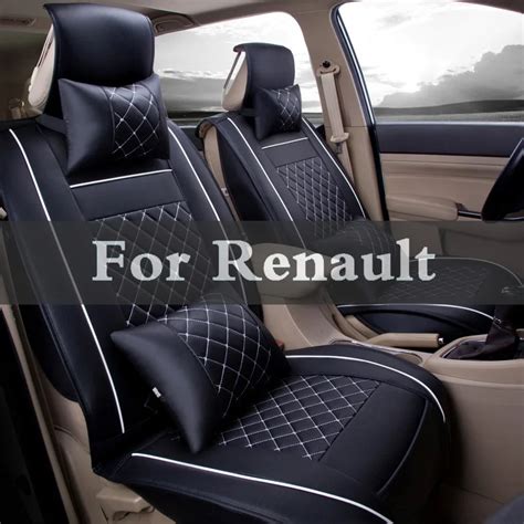 Car Seat Cover Pu Universal Fit Seat Protector Black Gray For Renault