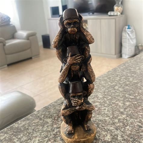 Art | See No Evil Hear No Evil And Speak No Evil Monkey Statue | Poshmark