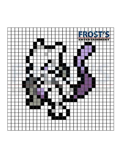 Pokémon 150 Perler Bead Mewtwo Pattern Pixel art pokemon Pokemon