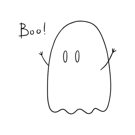 Premium Vector Ghost Character Halloween Doodle Linear