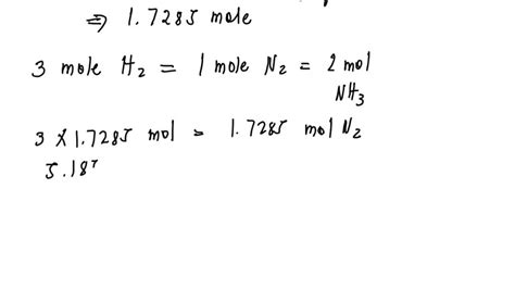 Solved The Reaction Of Nitrogen Monoxide Gas And Hydrogen Gas Produces Ammonia Nh3 And Water