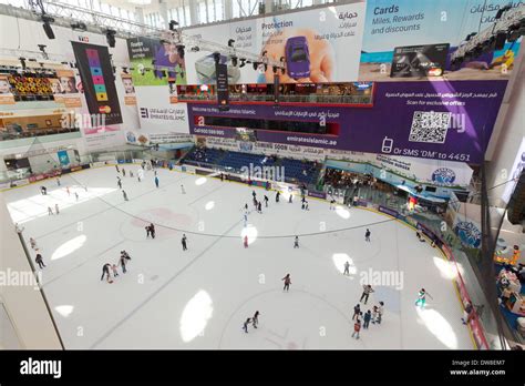 Dubai Mall Ice Rink With People Ice Skating Dubai Uae United Arab