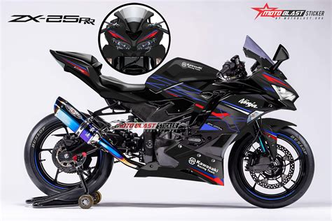 Modifikasi Striping Kawasaki Ninja Zx25r Black Krt Blue Prototype 2023 Motoblast