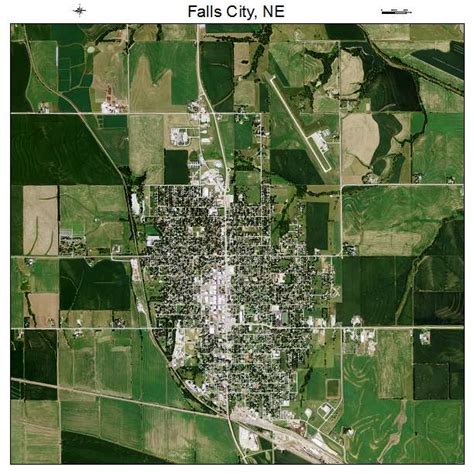 Aerial Photography Map of Falls City, NE Nebraska