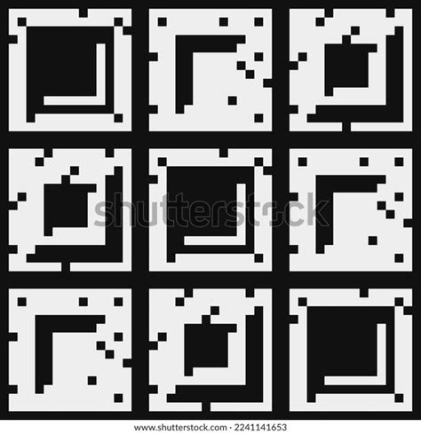 Brick Wall Pixel Art Vector Monochrome Stock Vector (Royalty Free ...