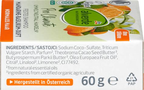 Alverde NATURKOSMETIK Festes Shampoo Mandarine Basilikum 60 G