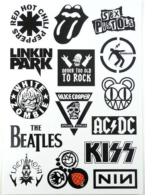 Rock Band Sticker Rock N Roll Sticker 15pcs Laptop Etsy Laptopsfondos レタリングデザイン ステッカーデザイン