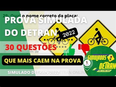 PROVA SIMULADA DO DETRAN 2022 PROVA TEÓRICA DO DETRAN DETRAN MG