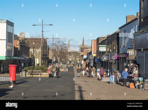 People Walking Along Front Street In Stanley Town Centre Co Durham