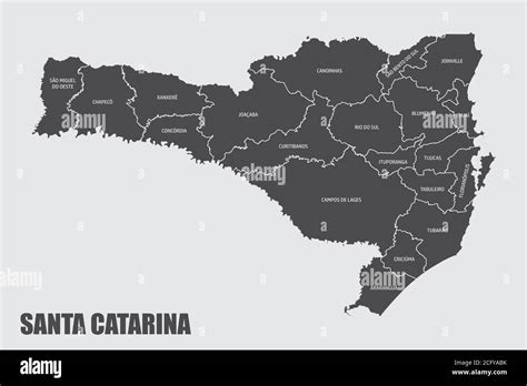 Santa Catarina State Regions Map Stock Vector Image And Art Alamy