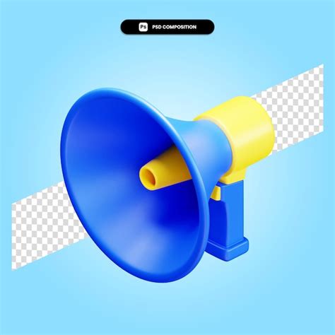 Premium PSD Megaphone 3d Render Illustration Isolated