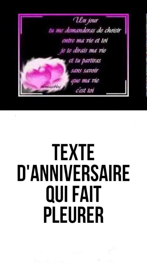 Texte D Anniversaire Qui Fait Pleurer Birthday Wishes Bff Messages