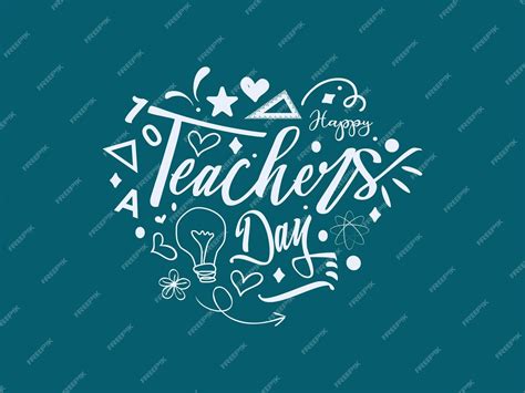 Premium Vector Happy Teachers Day Hand Lettering Vector Illustration