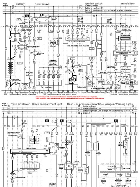 Volkswagen Transporter T4 Wiring Diagram