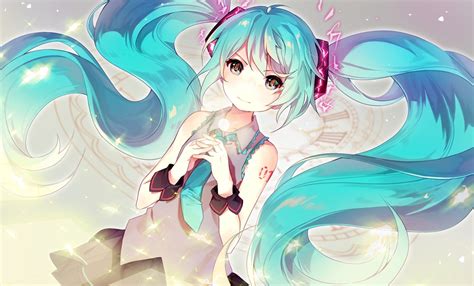 Aqua Hair Hatsune Miku Long Hair Sal Skirt Tie Twintails Vocaloid