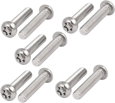 Uxcell M6x30mm 304 Stainless Steel Button Head Torx Security Tamper Proof Screws