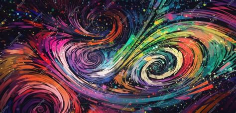 Premium Photo | A colorful painting of a galaxy with a colorful swirl ...