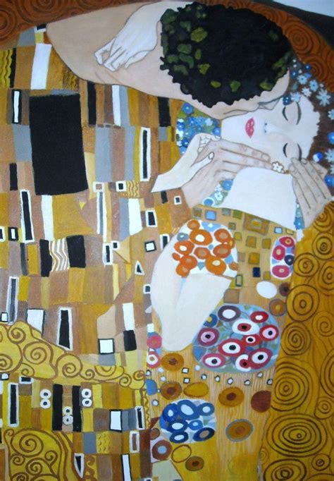 El beso de klimt Óleo sobre tela Lo hice como reproducciones famosas