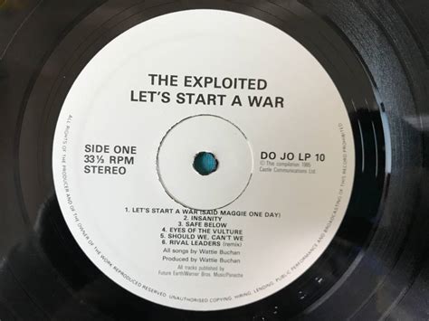 Yahoo オークション LP The Exploited Let s Start A War Said