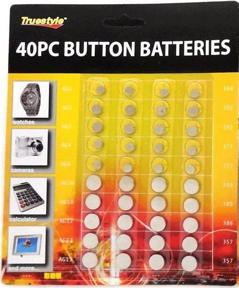 40 Pc Super Alkaline Assorted Cell Button Batteries Set AG1 AG3 AG4