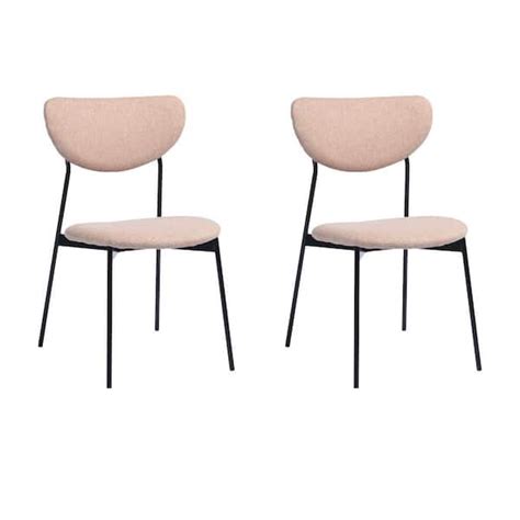 Homy Casa Coffey Blush Upholstered Dining Chairs Set Of 2 HD COFFEY