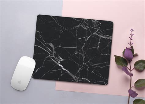 Black Marble Mousepad Marble Mouse Pad Stone Mouse Mat Rubber - Etsy