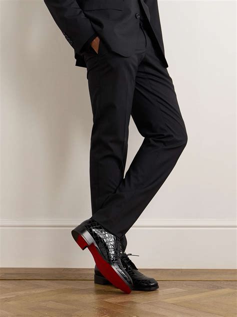 Christian Louboutin Chambeliss Embellished Croc Effect Leather Derby Shoes For Men Mr Porter