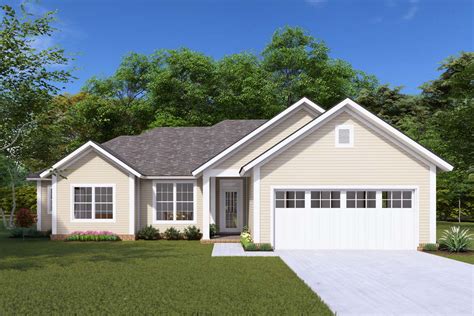 Compact One-Story 3 Bedroom House Plan - 1294 Sq Ft - 42251WM ...