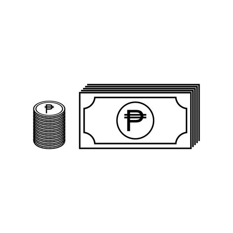 Stack Of Philippines Peso Php Philippine Currency Icon Symbol Vector