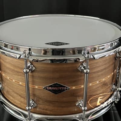 Craviotto Custom Shop Snare Drum Walnut With Cherry Inlay Reverb