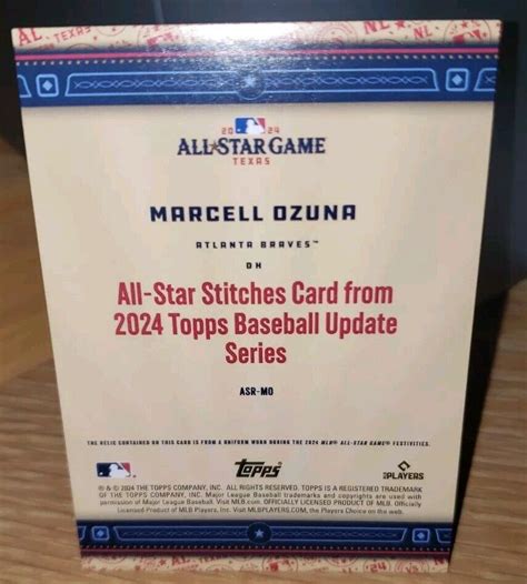 2024 Topps Update ASR MO MARCELL OZUNA All Star Stitches Relic ATLANTA