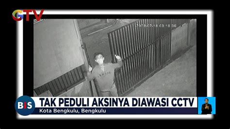 Nekat Terekam CCTV Maling Motor Di Bengkulu Begaya Di Depan Kamera