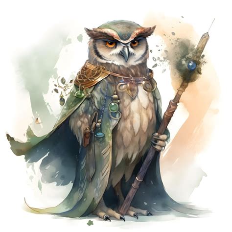 Premium Photo Mystical Wizard Owl Ai Generative Illustration