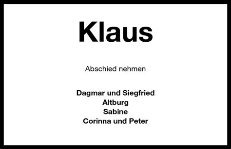 Traueranzeigen Von Klaus Kirchen Nordwest Trauer De