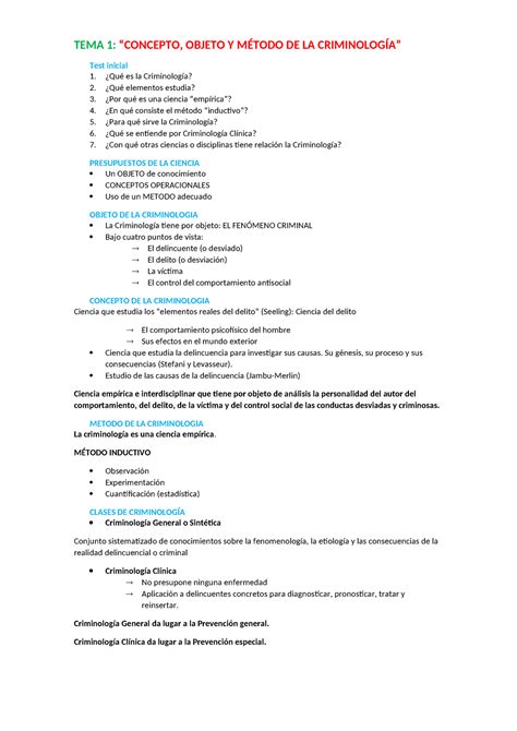 Tema 1 Resumen Tema 1 De La Asignatura Tema 1 “concepto Objeto Y