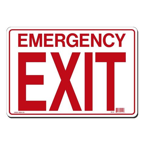 Lynch Sign In X In Emergency Exit Sign Printed On More Durable