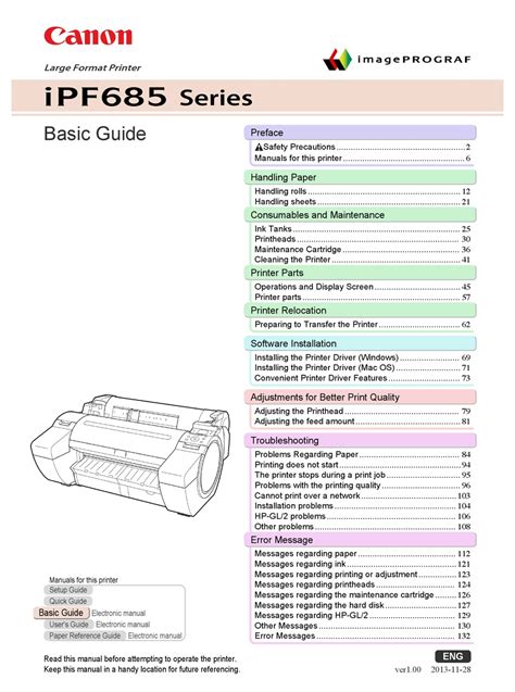 CANON IPF685 SERIES BASIC MANUAL Pdf Download | ManualsLib