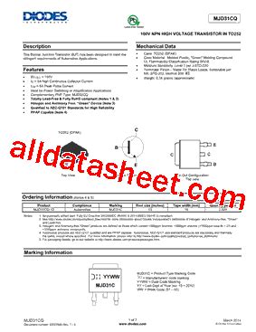 MJD31CQ 15 Datasheet PDF Diodes Incorporated