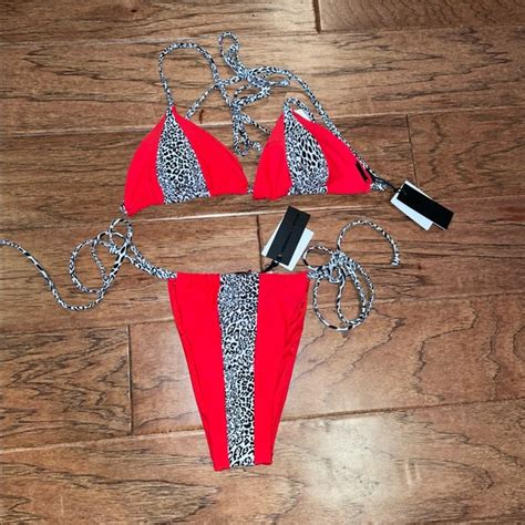 Kendall Kylie Swim Nwt Kendall And Kylie Cheetah Liquid Leo Red 2